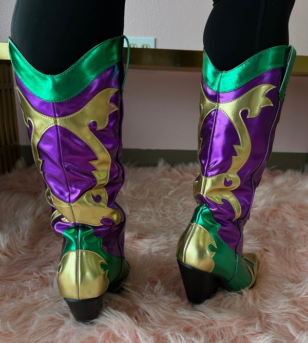 JULIANA - SHOE-NAMI EXCLUSIVE Mardi Gras Multi Metallic Cowboy Boot