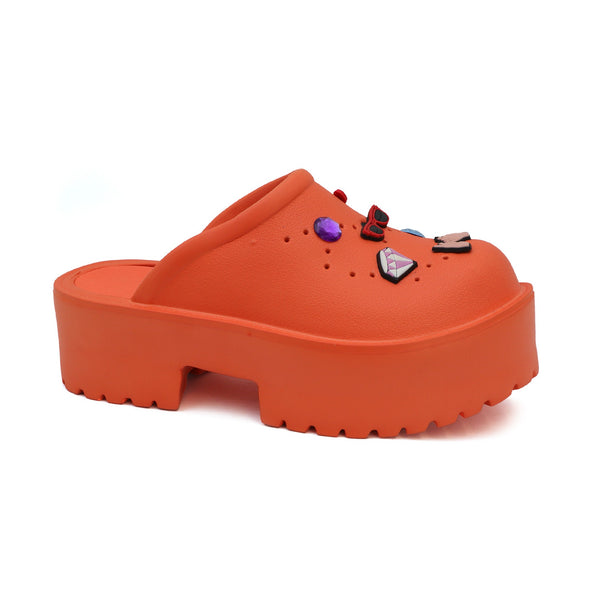 KLARAH-07 WHITH CHARMS Orange - ShoeNami