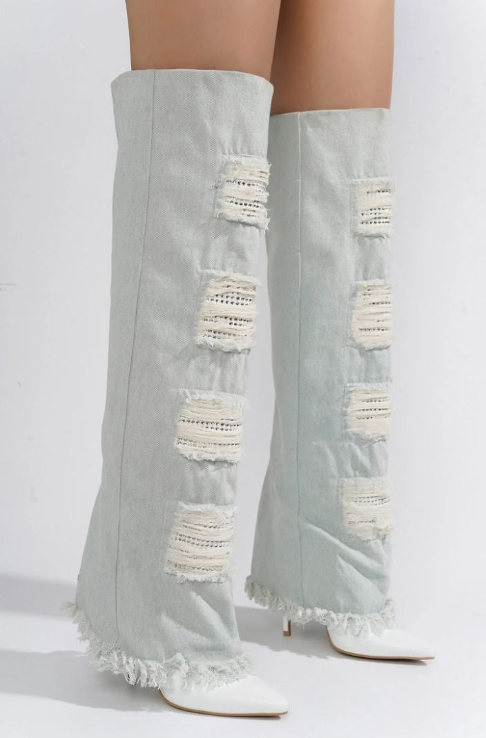 CUBININ White/Denim - ShoeNami