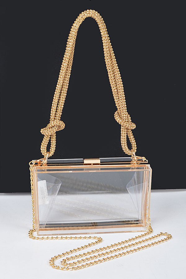 LATRICE BAG/HPC5856 Clear/Gold - ShoeNami