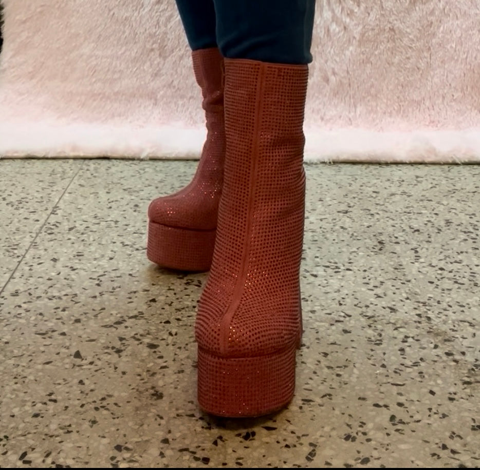 KLORIS-20 Pink Chunky Block Heel, Approx. 4.5