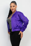 TCHOUP JACKET Purple Satin Zip Up