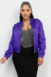 TCHOUP JACKET Purple Satin Zip Up