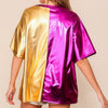 TWO TONE MARDI GRAS TOP Purple/Gold - ShoeNami