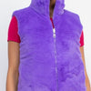 FAUX FUR PUFFER REVERSIBLE VEST Purple - ShoeNami