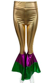 METALLIC MARDI GRAS BELL BOTTOM LEGGINGS - ShoeNami
