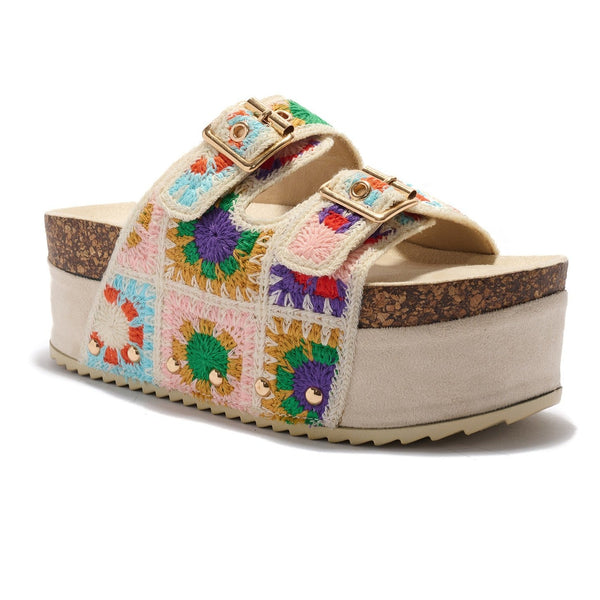 KIOWA Beige Ivory Multi Crochet