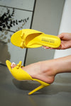 MELLA Yellow Faux Suede Mule