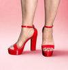 HELEN Red Patent Platform