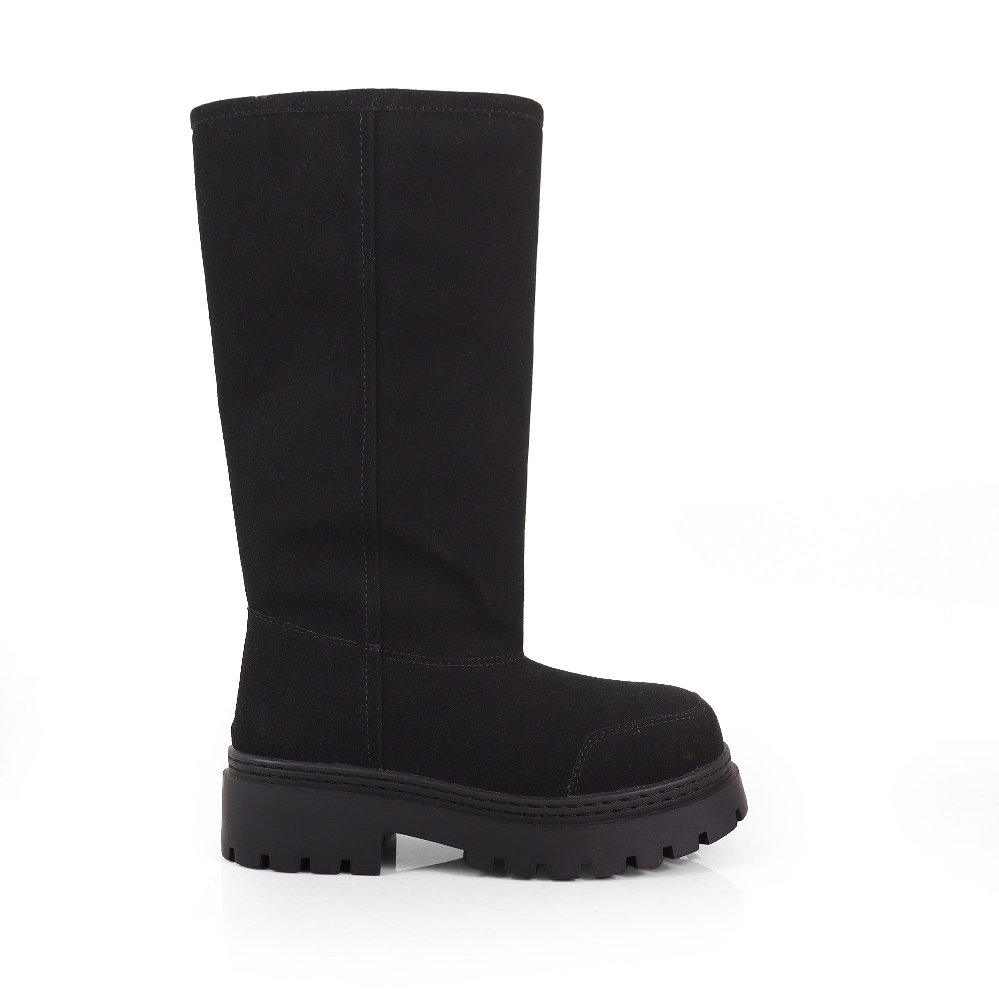 TORRIA-2 BLACK CHUNKY TOE WINTER KNEE BOOT