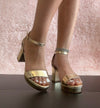 NEWDAY-03 Gold Metallic Platform Heel