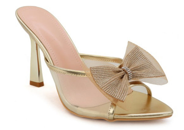 ARACELI-05 Gold Open Toe Mule