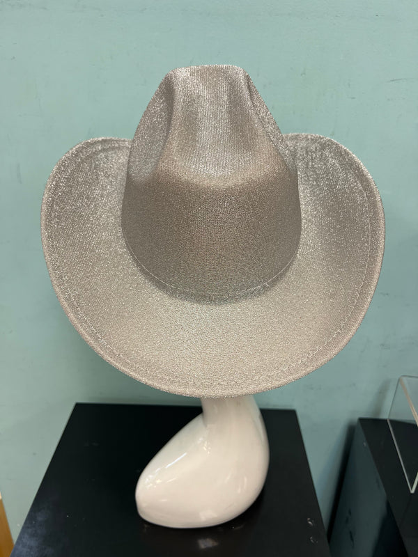 JESSIE Shiny Cowboy Hat White/Silver
