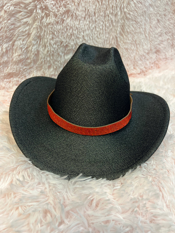 BLING HAT BAND RED, band only