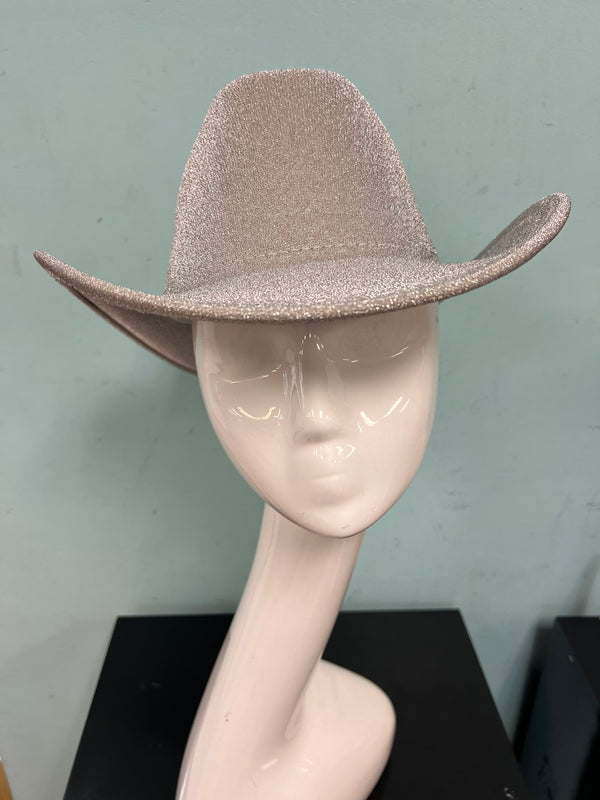 JESSIE Shiny Cowboy Hat White/Silver