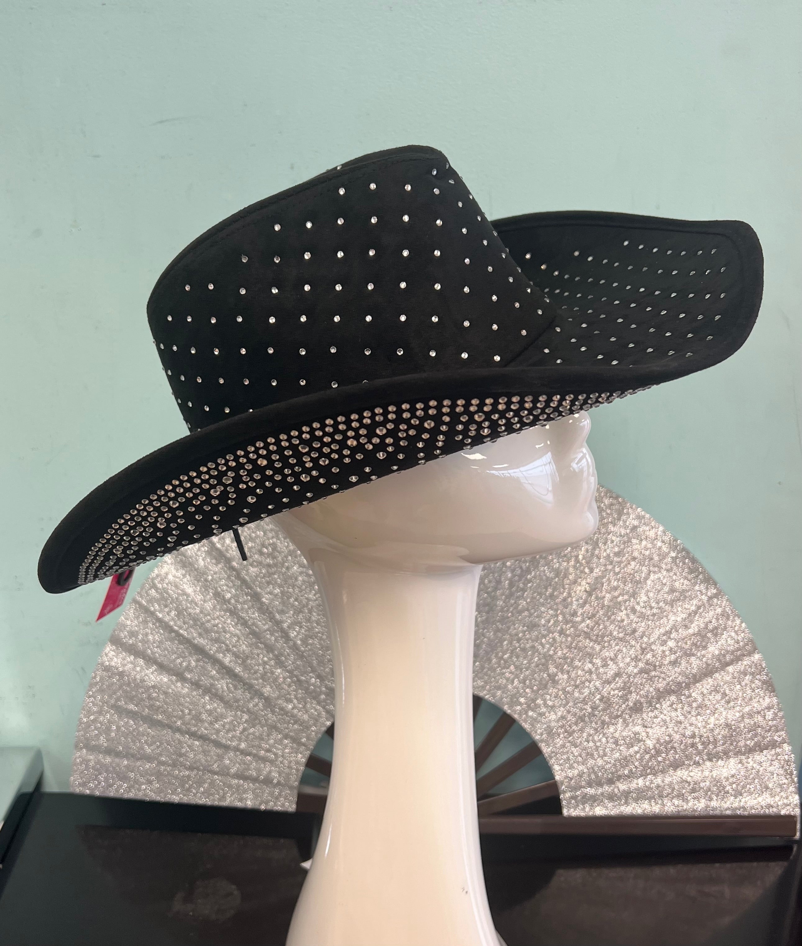 DIVA RHINESTONE COWBOY HAT black