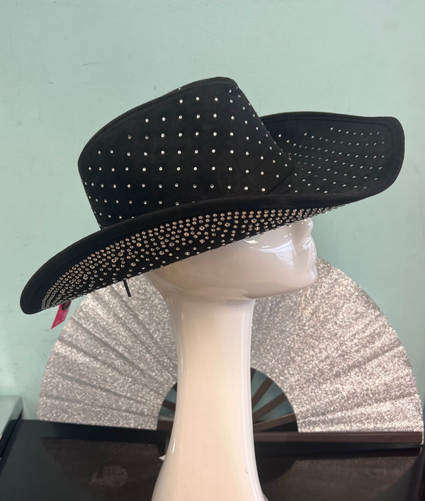 DIVA RHINESTONE COWBOY HAT black
