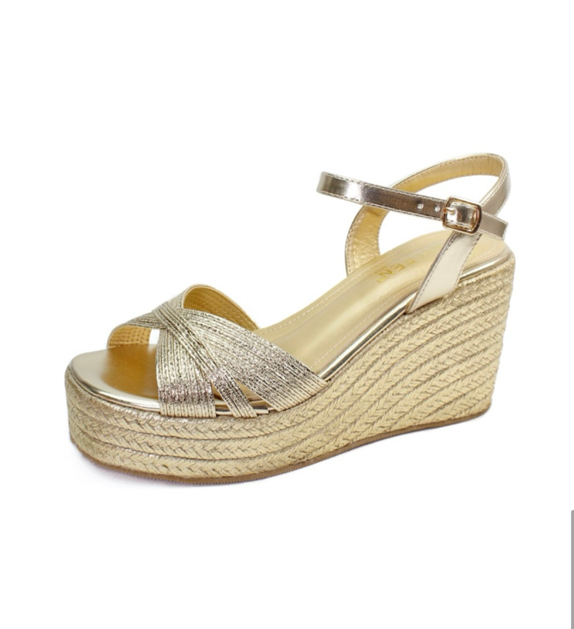 SAMMY-1 GOLD ESPADRILLE WEDGE SANDAL