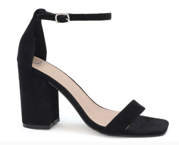 FRIDAY-108 Black Block Heel, Approx. 4"