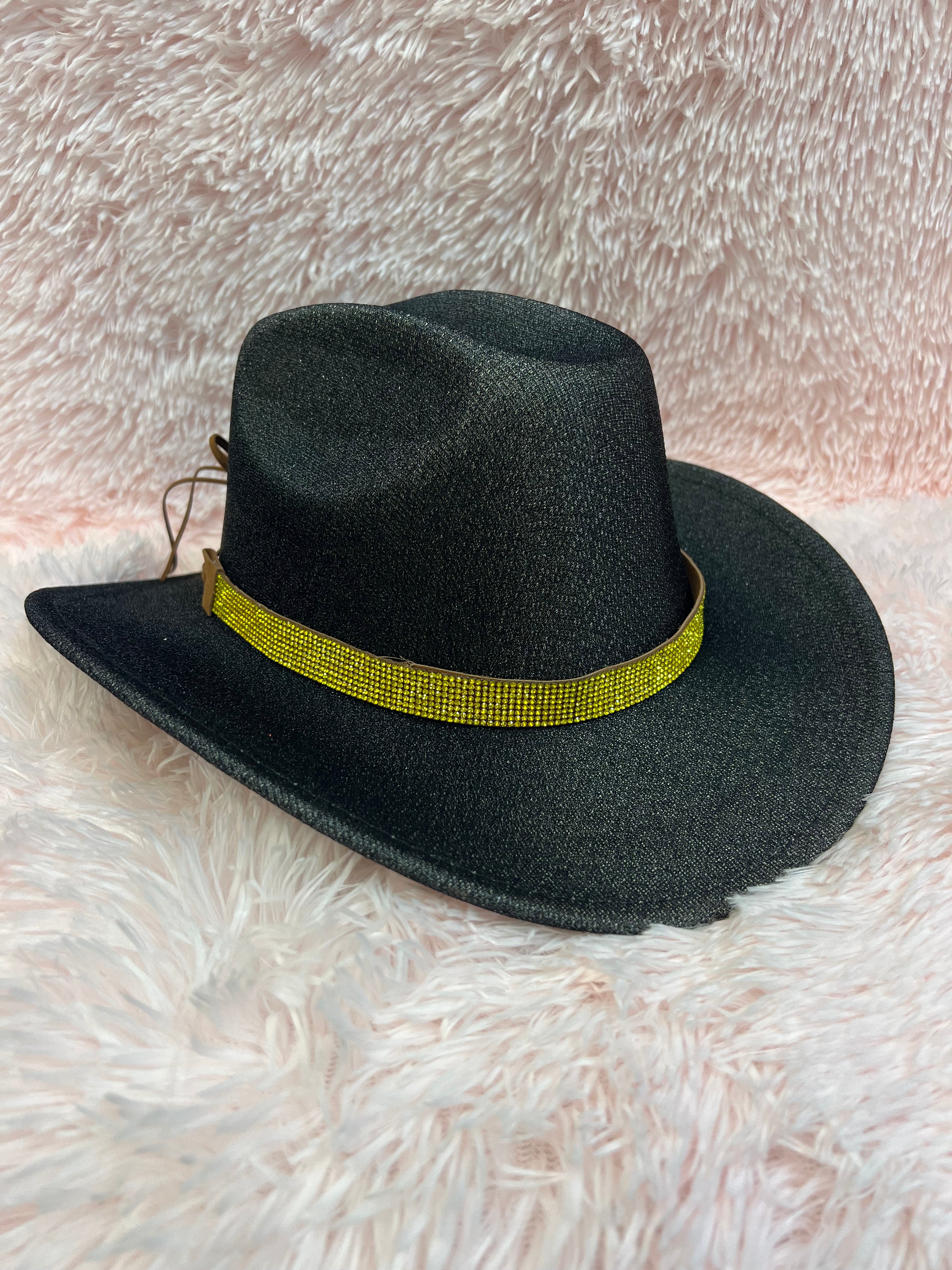 BLING HAT BAND YELLOW, band only