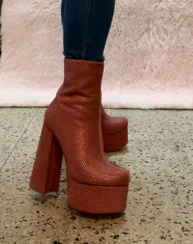 KLORIS-20 Pink Chunky Block Heel, Approx. 4.5