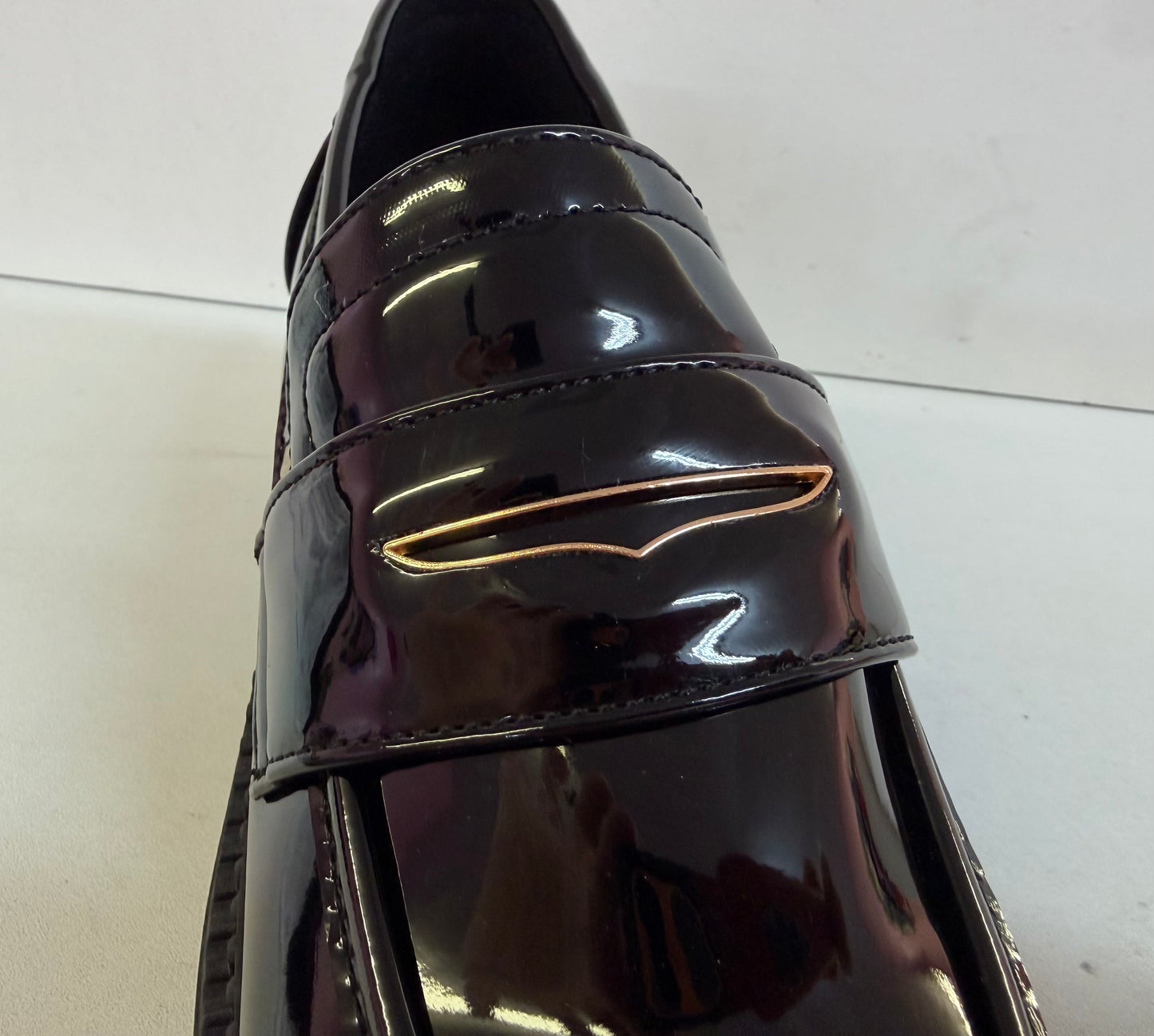 MODEL-13 BLACK PATENT LEATHER CHUNKY EDGY ACADEMIA STYLE PLATFORM LOAFER