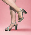 ADAIR/SECOND Gold Mirror Metallic Faux Leather Platform Heel