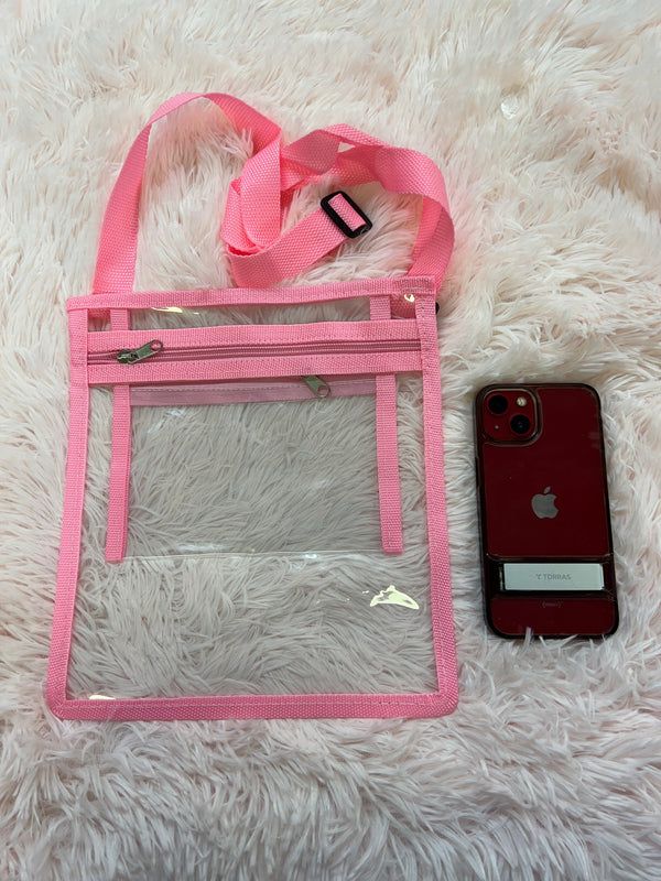 DOLLY CROSS BODY BAG CLEAR AND PINK