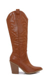 ARIZONA/2025
- Camel Tan Vegan Leather
- Knee High Cowboy Boot
- Western Styling with Stitching Detail
- Inner Half Zipper Closure
- Pointy Toe
- Cone Block Heel, Approx. 3"