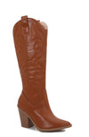 ARIZONA/2025
- Camel Tan Vegan Leather
- Knee High Cowboy Boot
- Western Styling with Stitching Detail
- Inner Half Zipper Closure
- Pointy Toe
- Cone Block Heel, Approx. 3"