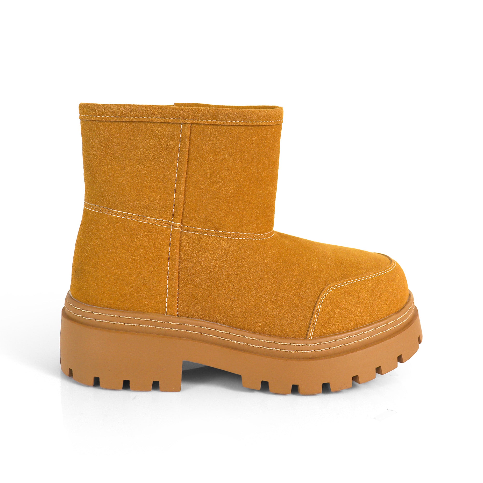 TORRIA-1 CAMEL CHUNKY TOE WINTER ANKLE BOOT