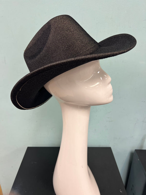 Jessie Shiny Cowboy Hat Black