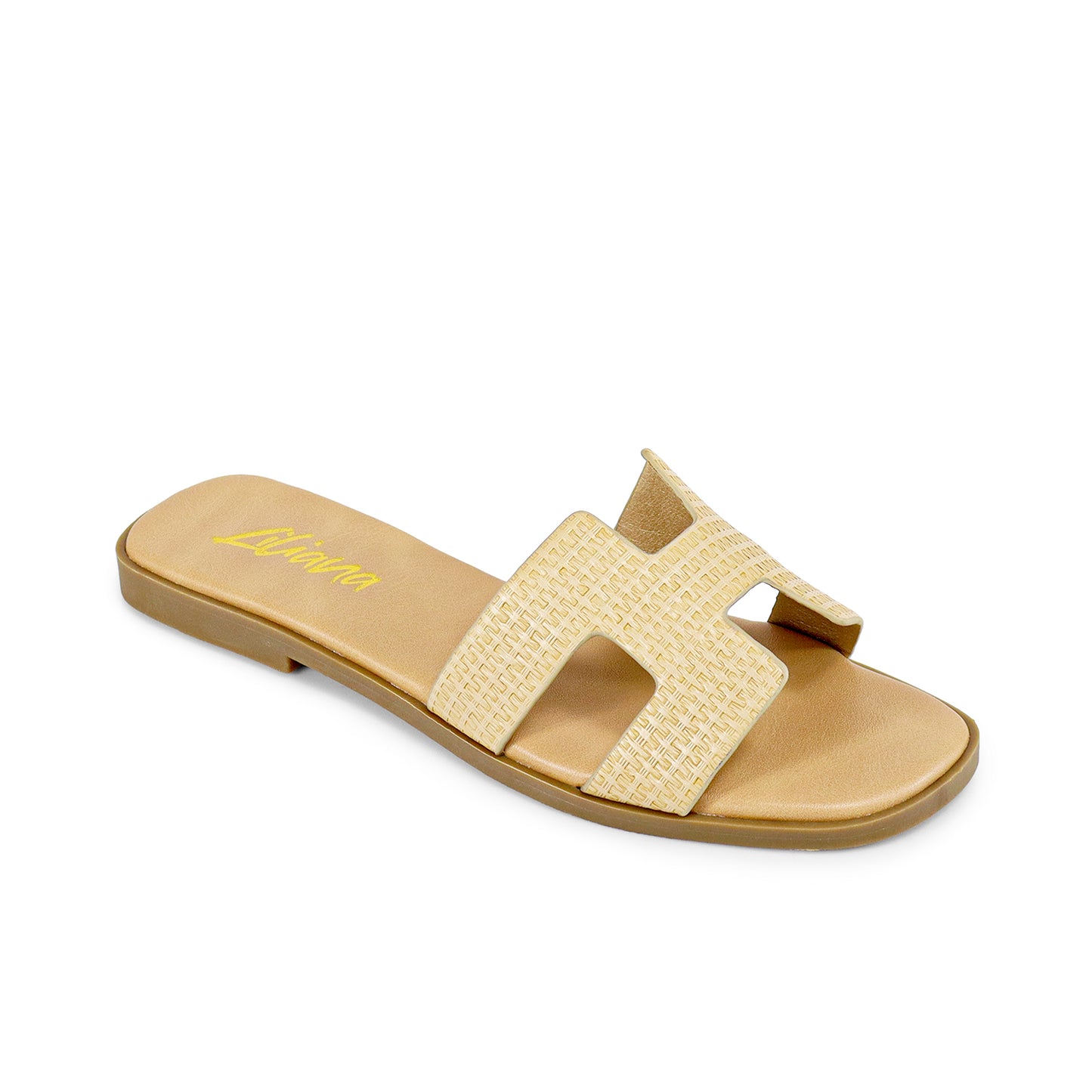 BESTIA-1A
- Natural Raffia
- Square Open Toe
- Cutout Details
- Slip-On Slide