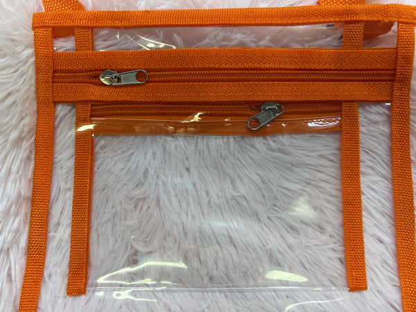 DOLLY CROSS BODY BAG CLEAR AND ORANGE