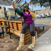 BUTTON DOWN MARDI GRAS TOP - ShoeNami