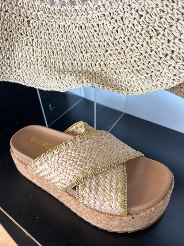 IN ORDER Nude Woven Sandal