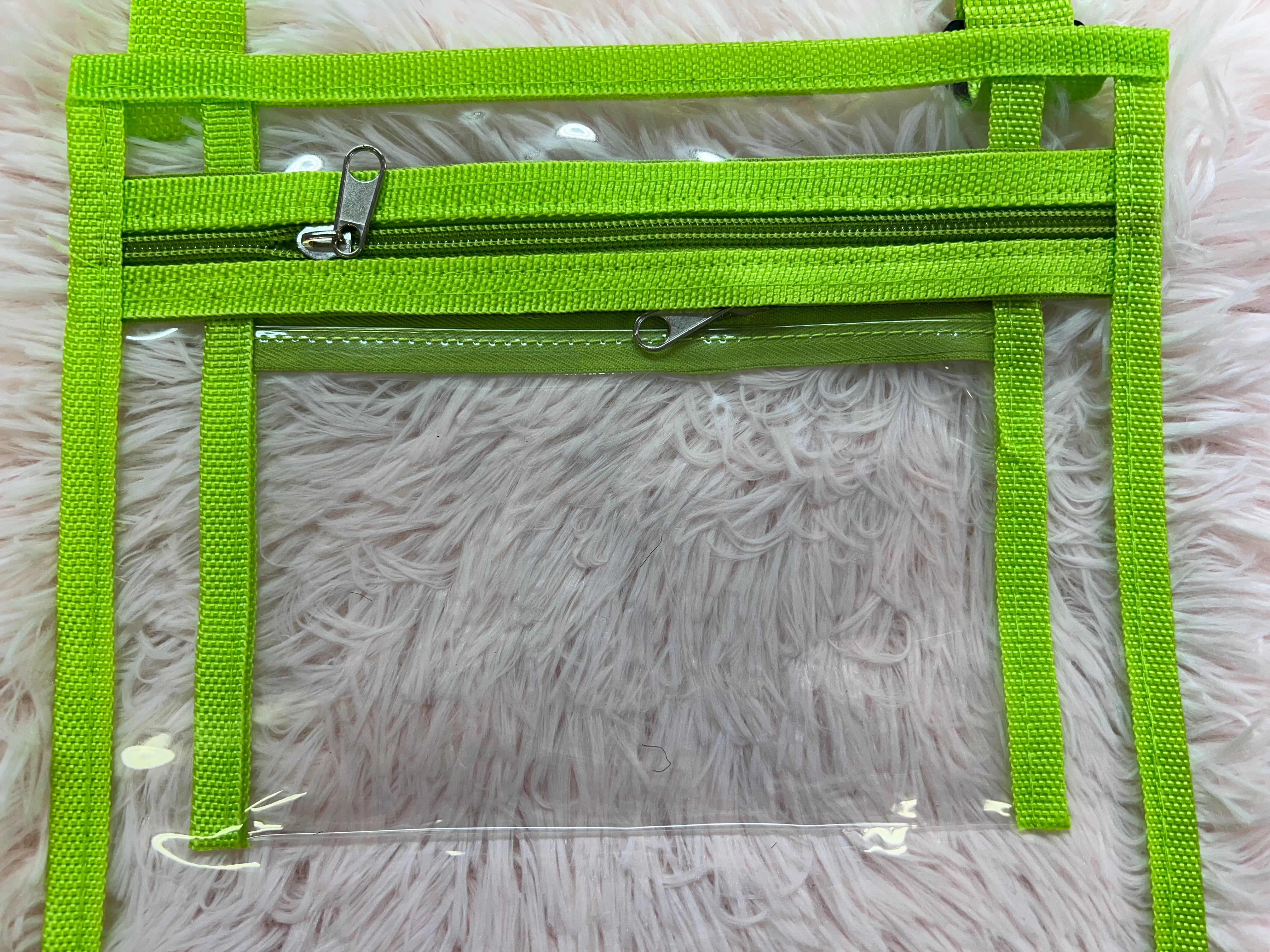 DOLLY CROSS BODY BAG CLEAR AND LIME GREEN