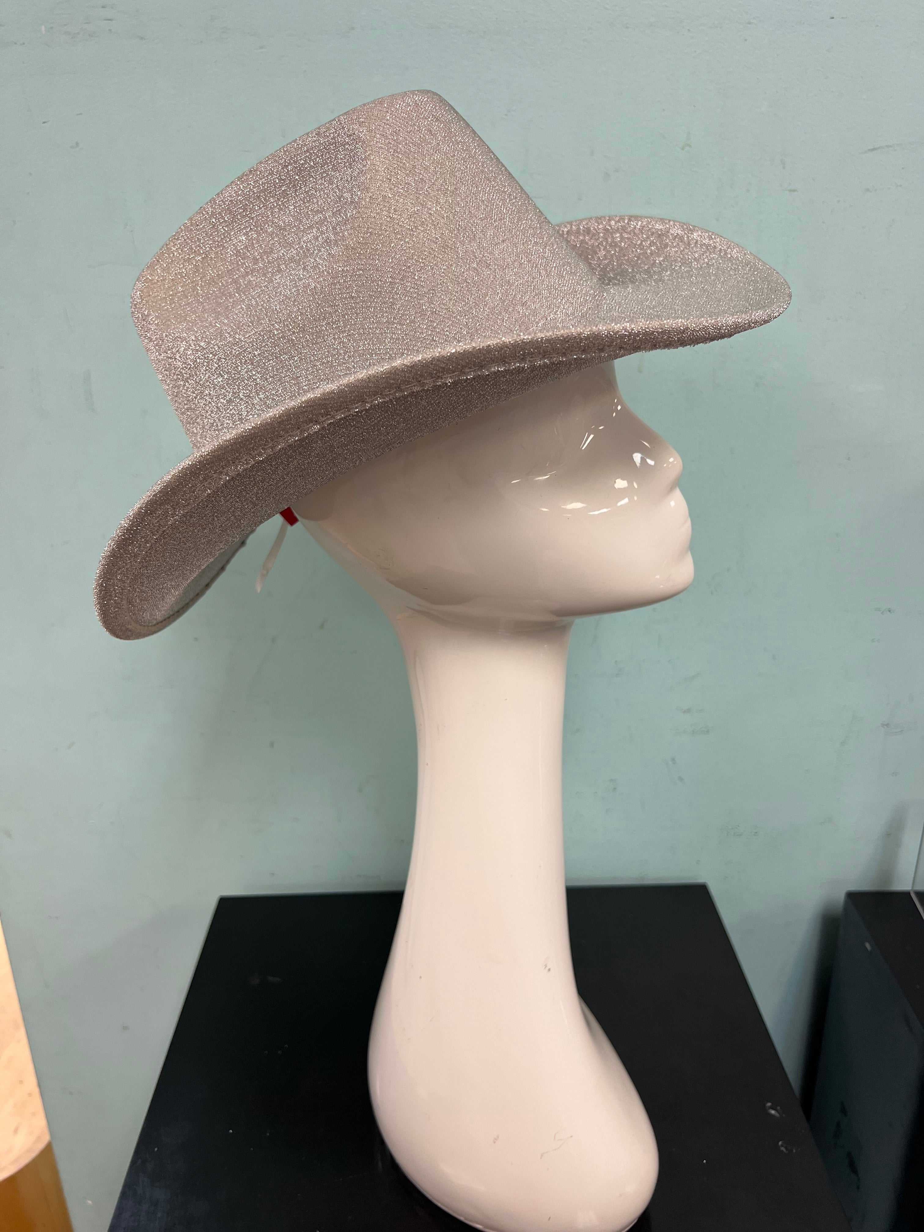JESSIE Shiny Cowboy Hat White/Silver