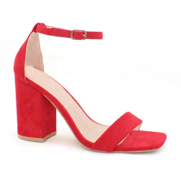 FRIDAY-108 Red Block Heel, Approx. 4"