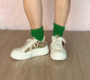 EVANDER-1 Tan Print Platform Sneaker - Low Top - Lace Up