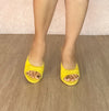 MELLA Yellow Faux Suede Mule