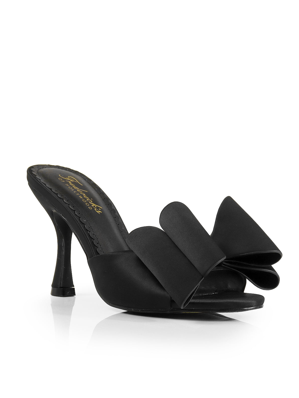 FOH-NANA black
- Black Satin
- Open Toe Mule
- Oversize Bow Detail