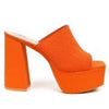 MYNTY Orange Faux Leather Knit Vamp