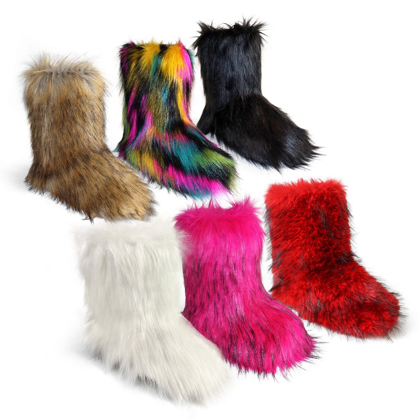 GOGO-1 FUCHSIA SLIP ON FUR BOOTS