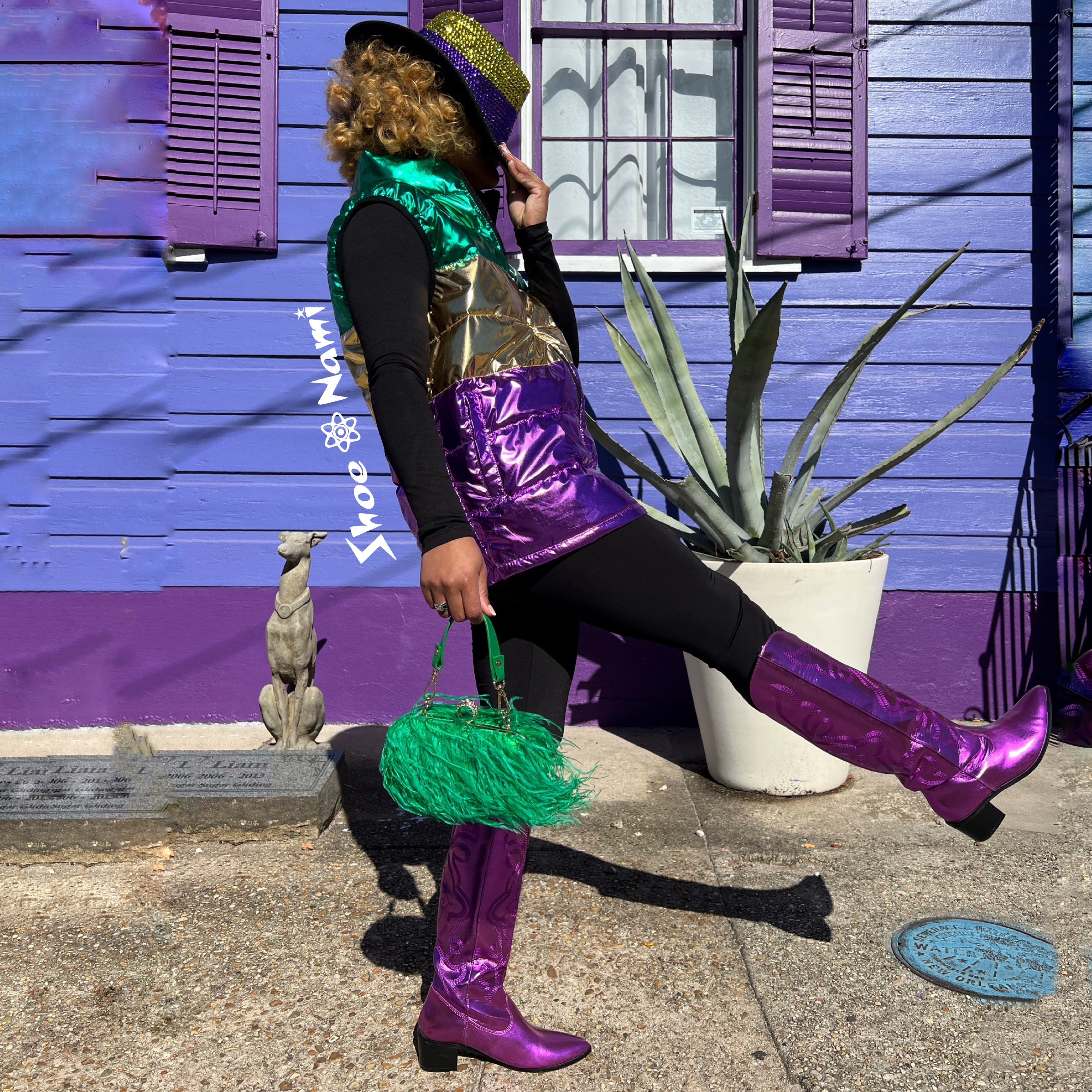 RHINESTONE MARDI GRAS COWBOY HAT - ShoeNami