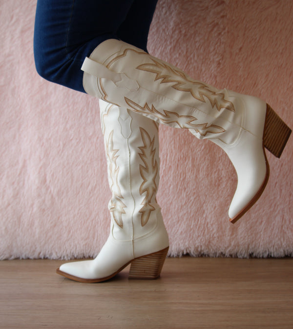 INDIGO White Cowboy Boot