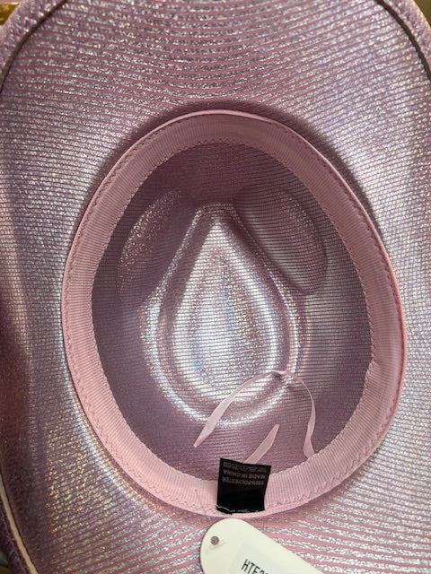 DIANA PINK SILVER SHINY COWBOY HAT
