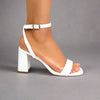 INES-5
- White Faux Leather
- Block Heel
- Ankle Strap