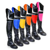 NORRIS-1 Orange/Black Faux Leather Over Knee Moto Boot - Motorcycle Styling Detail