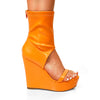 RHONA-54 Orange Faux Leather